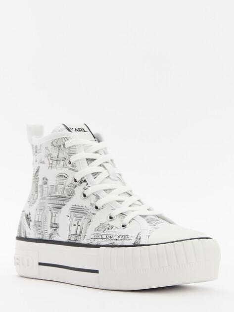 KARL LAGERFELD Высокие кеды KAMPUS MAX  Jorge Parra Print Hi (хлопок/резина)