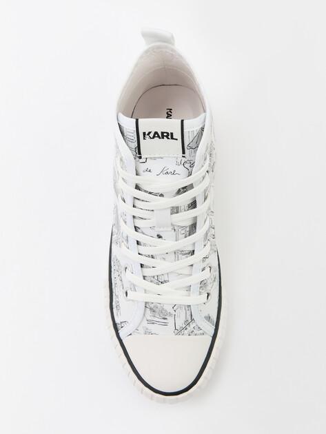 KARL LAGERFELD Высокие кеды KAMPUS MAX  Jorge Parra Print Hi (хлопок/резина)