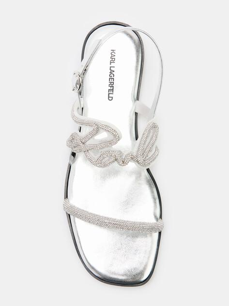 KARL LAGERFELD OLYMPIA Karl Signia Slide Sandals (polyester/faux leather)