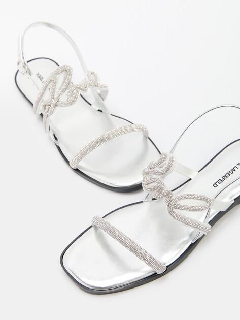 KARL LAGERFELD OLYMPIA Karl Signia Slide Sandals (polyester/faux leather)