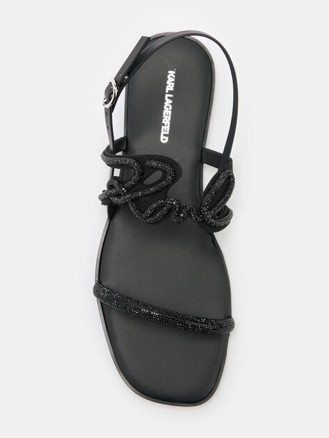 KARL LAGERFELD OLYMPIA Karl Signia Slide Sandals (polyester/faux leather)