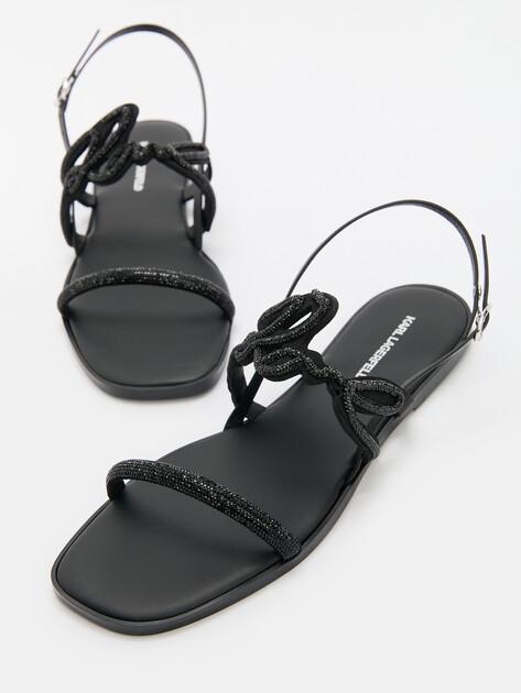 KARL LAGERFELD OLYMPIA Karl Signia Slide Sandals (polyester/faux leather)