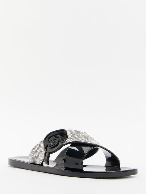 Karl Lagerfeld Jelly III Sparkle NFT Crossstrap Slides (Rubber)