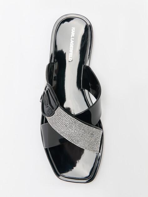 Karl Lagerfeld Jelly III Sparkle NFT Crossstrap Slides (Rubber)