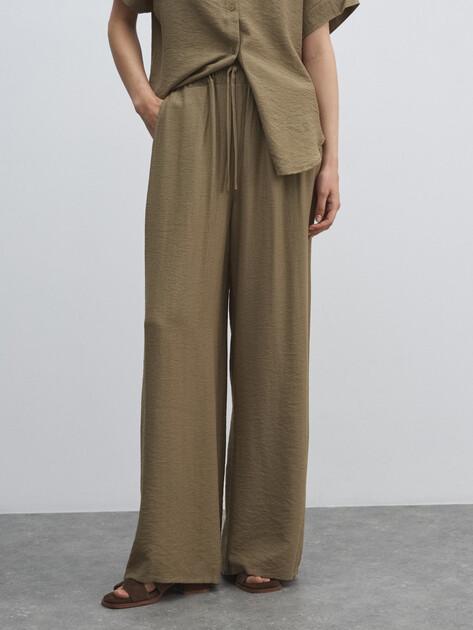 MAISON DAVID Wide-leg trousers (viscose/nylon)