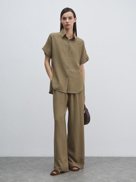 MAISON DAVID Wide-leg trousers (viscose/nylon)