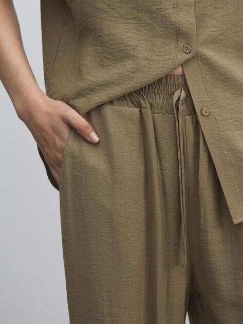 MAISON DAVID Wide-leg trousers (viscose/nylon)
