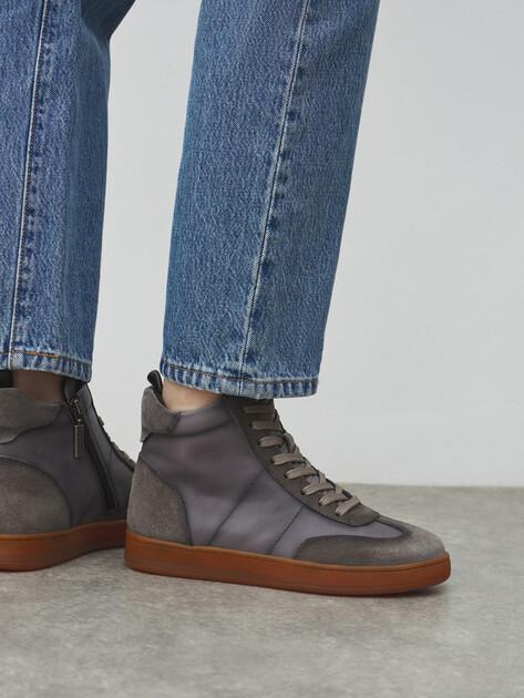MAISON DAVID High-top sneakers (genuine leather/natural rubber sole)