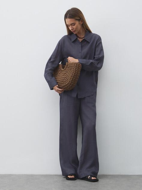 MAISON DAVID Wide-leg trousers (ramie)