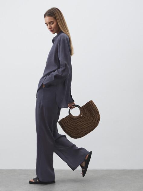 MAISON DAVID Wide-leg trousers (ramie)