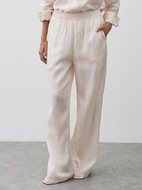 MAISON DAVID Wide-leg trousers (ramie)