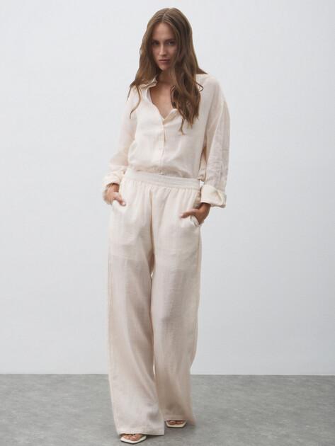 MAISON DAVID Wide-leg trousers (ramie)