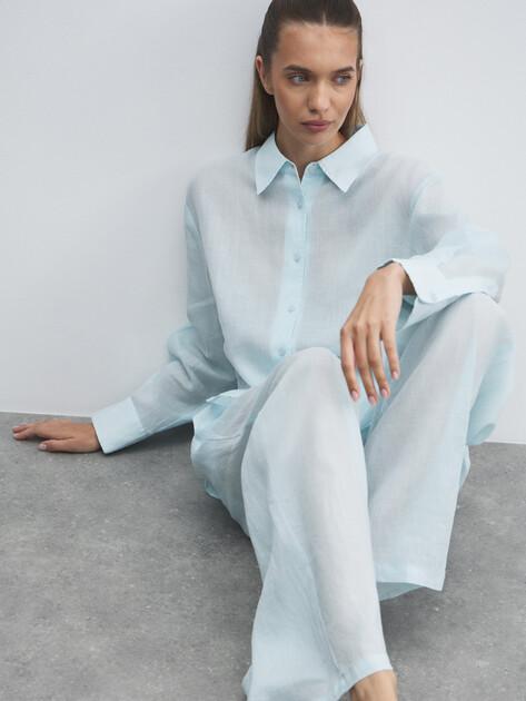 MAISON DAVID Wide-leg trousers (ramie)