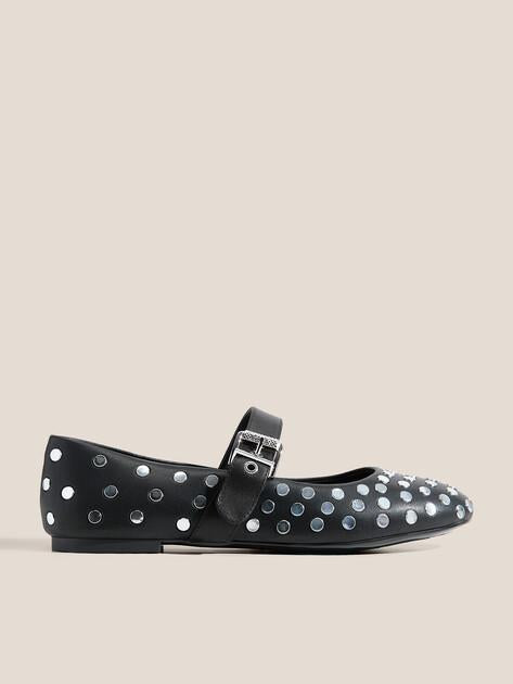 KARL LAGERFELD Mary Jane Ballet Flats KARO Studded Pump (faux leather/genuine leather)