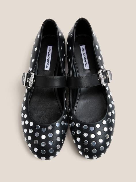 KARL LAGERFELD Mary Jane Ballet Flats KARO Studded Pump (faux leather/genuine leather)