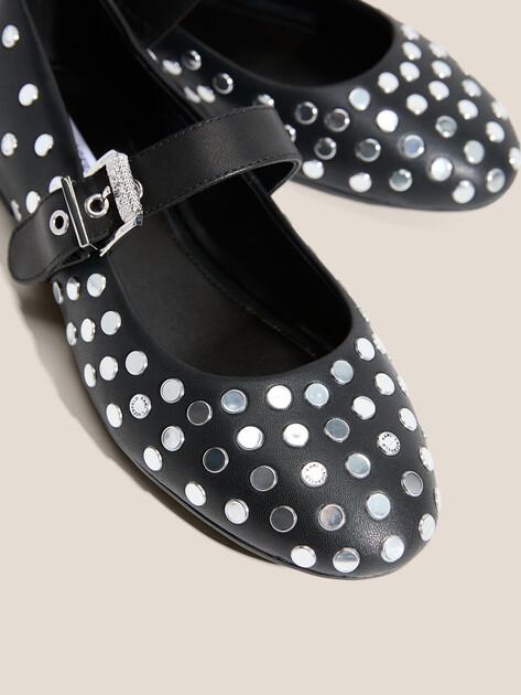 KARL LAGERFELD Mary Jane Ballet Flats KARO Studded Pump (faux leather/genuine leather)