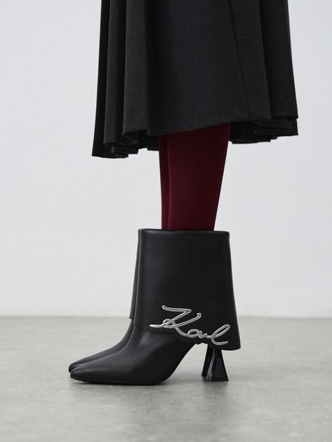 KARL LAGERFELD Ботильоны DEBUT II Fold Down Midi Boot (натуральная кожа/иск. кожа)