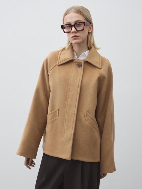 MAISON DAVID Short coat (natural wool)