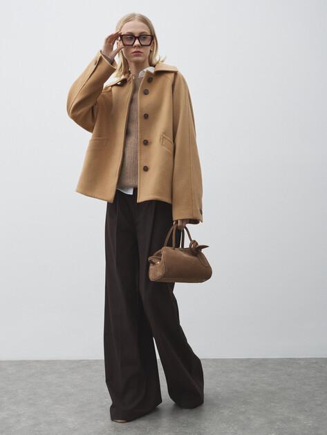 MAISON DAVID Short coat (natural wool)