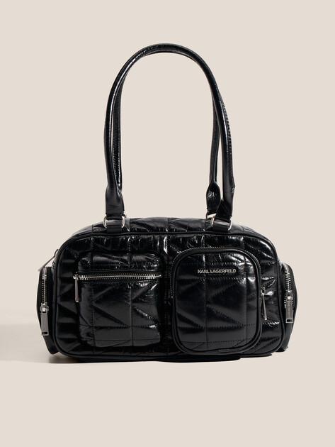 KARL LAGERFELD Сумка k/kuilt pockets md bowling bag (натуральная кожа/полиамид)