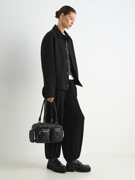 KARL LAGERFELD Сумка k/kuilt pockets md bowling bag (натуральная кожа/полиамид)