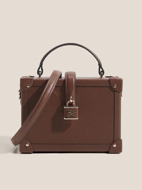 KARL LAGERFELD Сумка k/autograph padlock sm trunk (натуральная кожа)