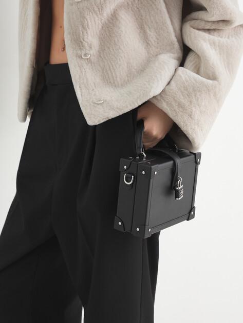 KARL LAGERFELD Сумка k/autograph padlock sm trunk (натуральная кожа)