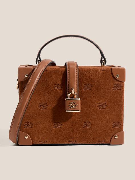 KARL LAGERFELD k/autograph padlock s trunk sd bag (genuine suede/genuine leather)