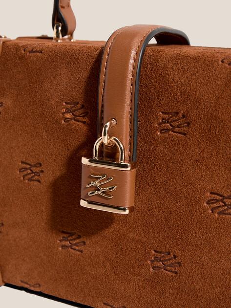 KARL LAGERFELD k/autograph padlock s trunk sd bag (genuine suede/genuine leather)
