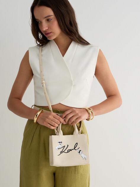 KARL LAGERFELD Ikon Signature MN Square Tote Bag (Textile)