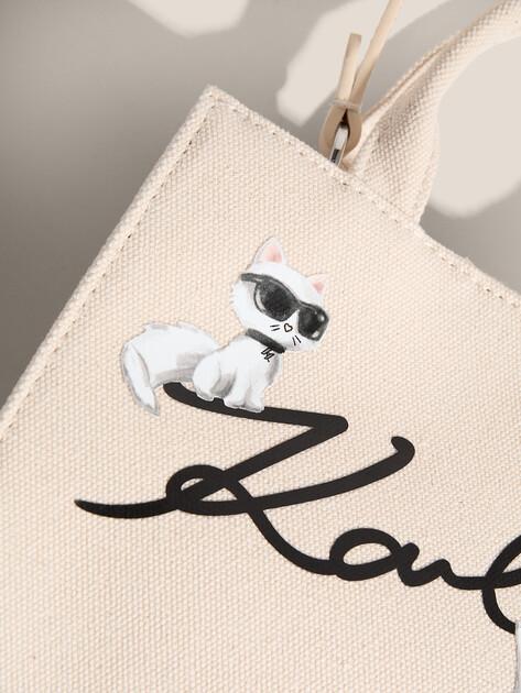 KARL LAGERFELD Ikon Signature MN Square Tote Bag (Textile)