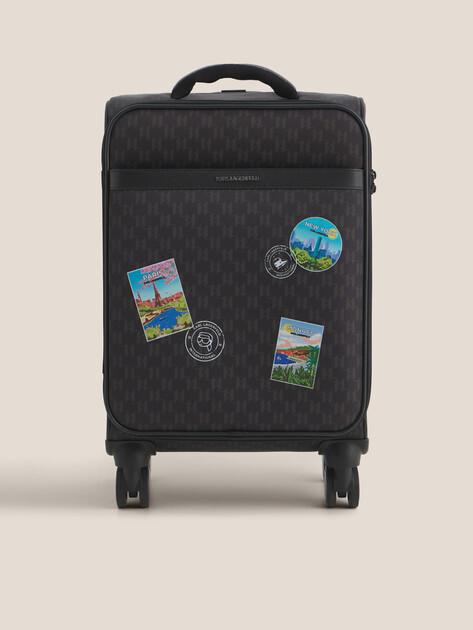 KARL LAGERFELD Ikon Monogram Nylon Trolley Suitcase
