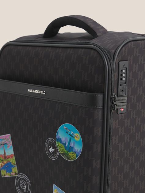 KARL LAGERFELD Ikon Monogram Nylon Trolley Suitcase