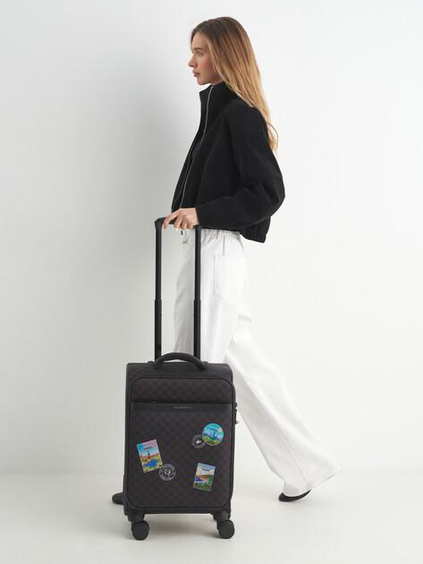 KARL LAGERFELD Ikon Monogram Nylon Trolley Suitcase