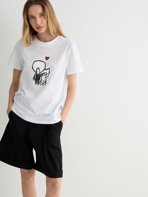 KARL LAGERFELD Ikon Valentine T-shirt (cotton)