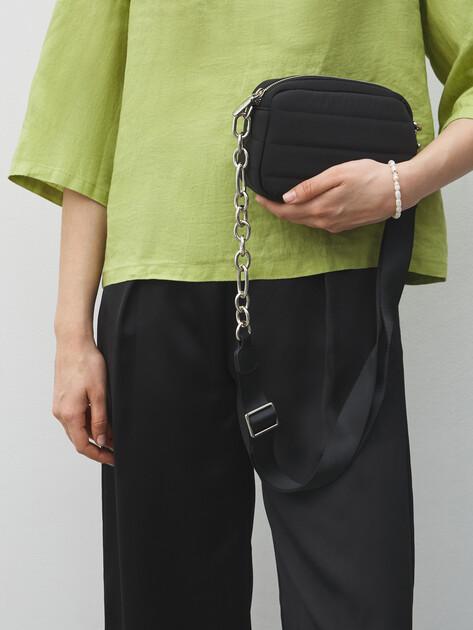 TENDANCE Crossbody Shoulder Bag (Textile/Genuine Leather)