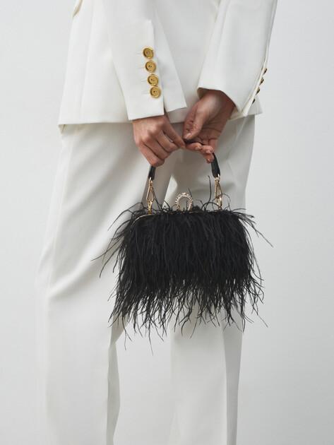 TENDANCE Clutch (textile/feathers)