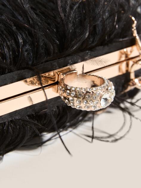 TENDANCE Clutch (textile/feathers)
