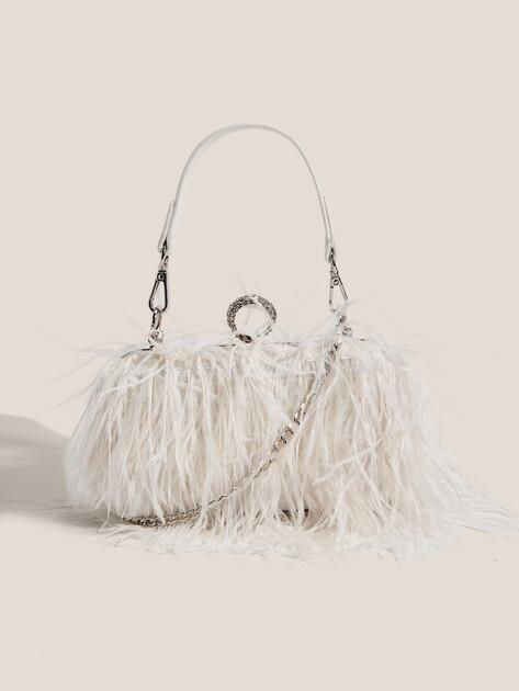 TENDANCE Clutch (textile/feathers)