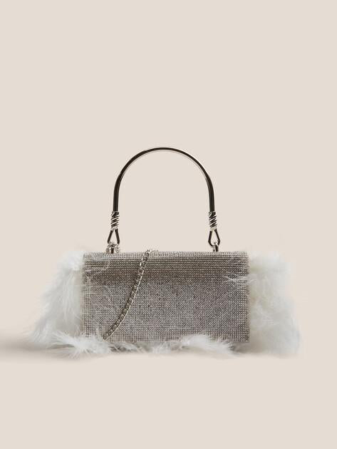 TENDANCE Clutch (textile/feathers)
