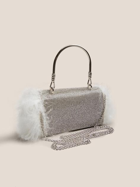 TENDANCE Clutch (textile/feathers)