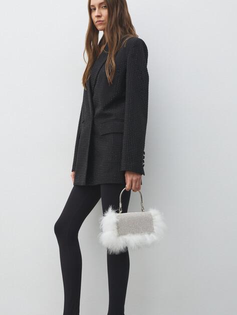 TENDANCE Clutch (textile/feathers)
