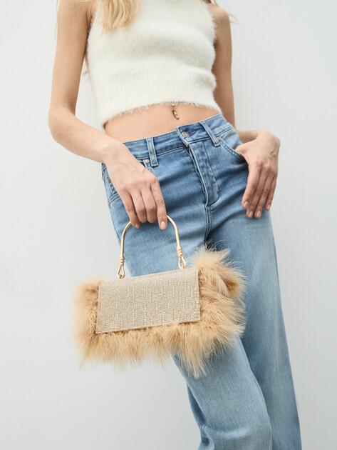 TENDANCE Clutch (textile/feathers)