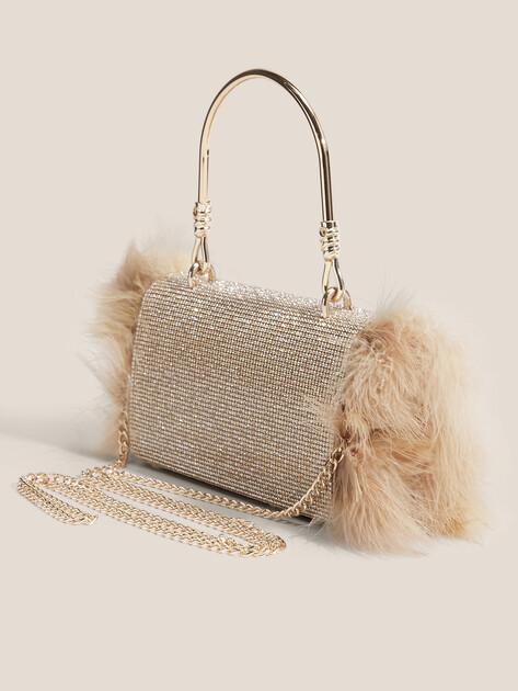 TENDANCE Clutch (textile/feathers)