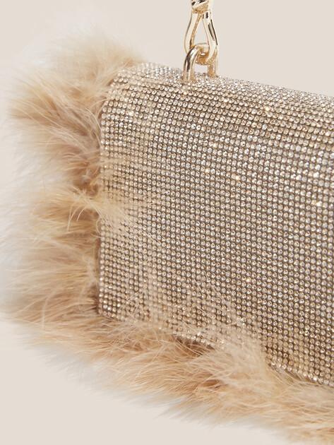 TENDANCE Clutch (textile/feathers)