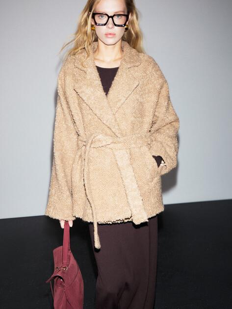 MAISON DAVID Short Coat (natural alpaca wool/acrylic/polyester)