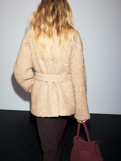 MAISON DAVID Short Coat (natural alpaca wool/acrylic/polyester)