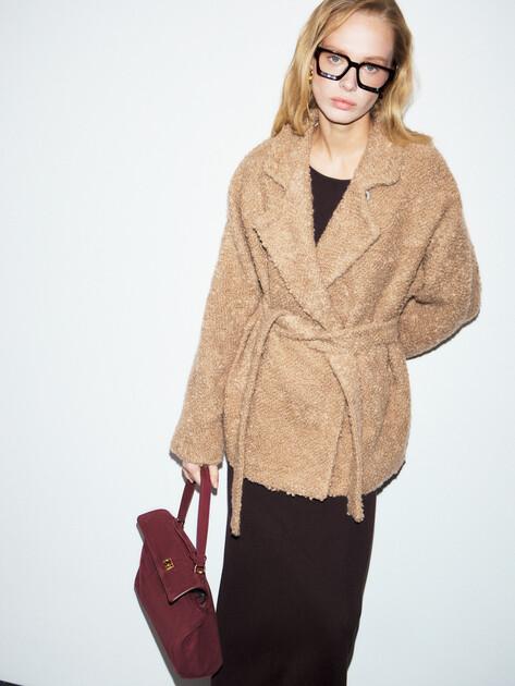MAISON DAVID Short Coat (natural alpaca wool/acrylic/polyester)