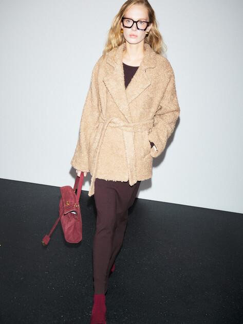 MAISON DAVID Short Coat (natural alpaca wool/acrylic/polyester)
