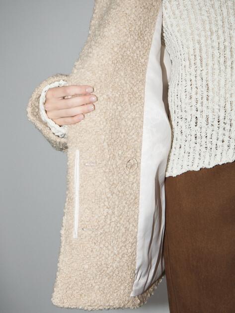 MAISON DAVID Short Coat (natural alpaca wool/acrylic/polyester)